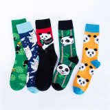 2021 New Arrival Happy Socks Men/Women Fashion Casual Funny Long Sock Panda Animal Pattern Cotton Skateboard Socks