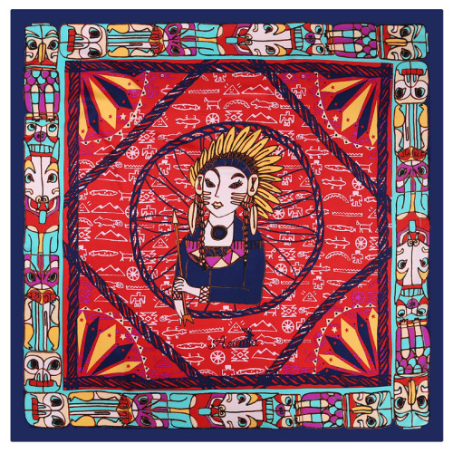 New Indian printed silk satin shawl ladies decorative large muslin square scarf