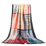 Wholesale 2021 new style fashion Jacquard pattern Satin silk scarves scarfs for women stylish