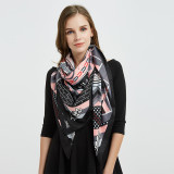 Wholesale 130*130cm Square Shawls Wraps Large Hijab Scarves For Women Print Twill Silk Neck Scarf For Ladies