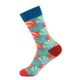 Custom Funny Jacquard Colorful Image Cotton High Elastic Happy Socks