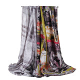 New Spring Fall Fashion Luxury Women Silk Custom Satin Scarf Shawl