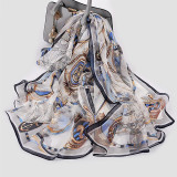 Silk Chiffon Scarf Ladies Long Large Size Shawls Fall Winter Women Neck Scarves Silk Organza Shawl