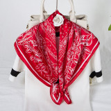 women 40 Colors Cashew Paisley Pattern Square 70*70cm Soft Silk Scarf  Luxury Floral Print Silk Scarf