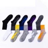 Wholesale Four Seasons Men Women Crew Length Cotton Outside Medium Tube Basketball Custom Sport Socks