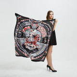 Wholesale 130*130cm Square Shawls Wraps Large Hijab Scarves For Women Print Twill Silk Neck Scarf For Ladies