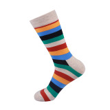 Men's Fun Dress Socks Colorful Stripe Funny Novelty Crazy Crew Socks Packs with Cool Argyle Pattern