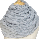 New hot-selling crimped scarf ladies pure color pleated headscarf monochrome warmth cotton and linen scarf