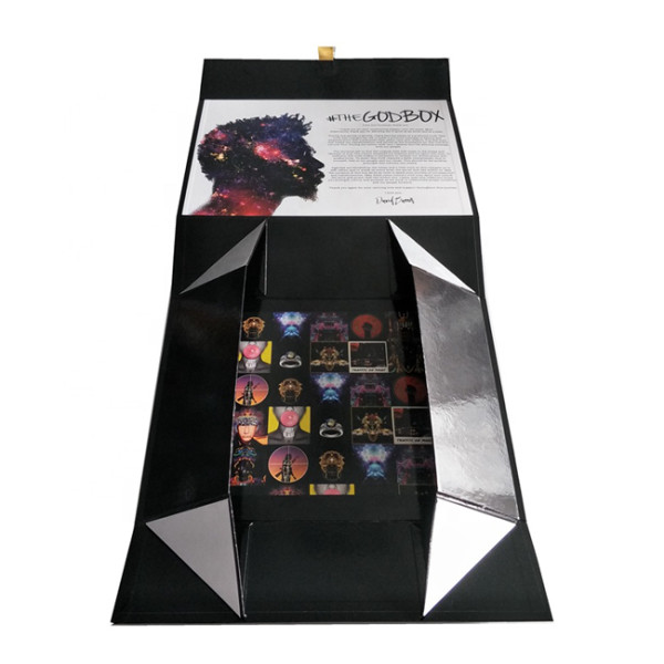 Custom luxury large black cardboard paper garment clothing gift packaging box