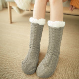 Autumn And Winter Fuzzy Thickening Women Socks Velvet Floor  Adult Home Slippers Socks Warm Sleeping Socks