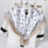 women 40 Colors Cashew Paisley Pattern Square 70*70cm Soft Silk Scarf  Luxury Floral Print Silk Scarf