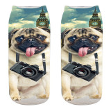 Customized New Cute Dog 3D Printed Socks Female Harajuku Style Creative Interesting Animal Cat Boat Socks