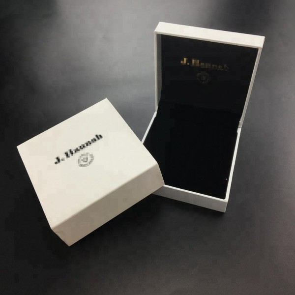 New Custom Size Sleeve Embossing Brand Cover White Plastic Jewelry Box