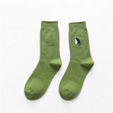 2021 New Cute Cartoon Fruit Print 5 Colors Avocado Girls Kawaii Socks meias Korean Harajuku Embroidery Pile Heap Funny Socks