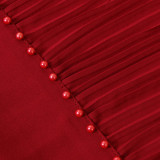 Summer Pearl Chiffon Scarf Islamic Headdress Pleated Female Women Hijab Pleated Beads Muslim Scarf