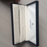 Free Sample And Design Making Luxury Black PU Leather Plastic Pen Box With Silver Logo