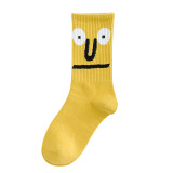 Funny happy women's socks autumn and winter new style Japanese Korean version funny smiley face socks INS college trend