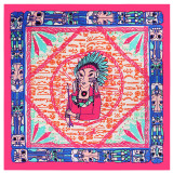 New Indian printed silk satin shawl ladies decorative large muslin square scarf