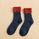 women's winter new wool socks thick tube plus velvet to keep warm socks Japanese sleep floor winter snow socks factory direct