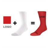 Custom Mens Athletic Football Socks Moisture Wicking Cushion Crew Socks For Outdoor Sports