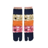 Novelty Floral Combed Cotton Two-toed Socks Women Funny Cartoon Flower Split Toe Socks Japanese Cute Jacquard Two Finger Sock