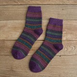 Custom Retro style socks cosy thick warm womans wool winter thermal crew socks for wholesale