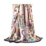 Lady's Custom Digital Print New silk satin scarf vintage silk scarf turkish silk scarf