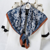 women 40 Colors Cashew Paisley Pattern Square 70*70cm Soft Silk Scarf  Luxury Floral Print Silk Scarf