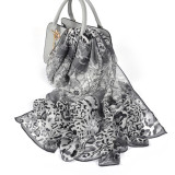 Silk Chiffon Scarf Ladies Long Large Size Shawls Fall Winter Women Neck Scarves Silk Organza Shawl
