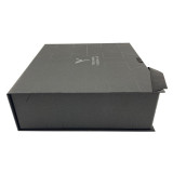 Custom Luxury New Design Matte Cardboard Black Foldable Gift Box with Ribbon