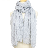 New hot-selling crimped scarf ladies pure color pleated headscarf monochrome warmth cotton and linen scarf