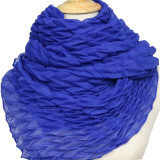 New hot-selling crimped scarf ladies pure color pleated headscarf monochrome warmth cotton and linen scarf