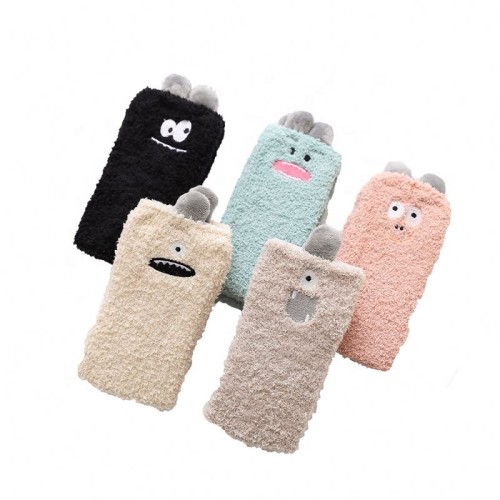 Winter Indoor Girl Cute Monster Thick Plush Floor Fuzzy Socks