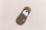 2021 Spring Summer Women Socks Solid Color Cartoon Embroidery Fashion Wild Shallow Mouth Invisible Socks Felmen Slipper Socks
