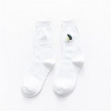 2021 New Cute Cartoon Fruit Print 5 Colors Avocado Girls Kawaii Socks meias Korean Harajuku Embroidery Pile Heap Funny Socks