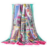 Lady's Custom Digital Print New silk satin scarf vintage silk scarf turkish silk scarf