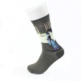 Custom High Quality Happy Style Retro Fashion 3D Art Oil Painting Cotton Men Funny Socks