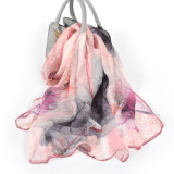 Silk Chiffon Scarf Ladies Long Large Size Shawls Fall Winter Women Neck Scarves Silk Organza Shawl