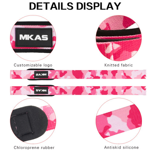 Custom Logo Deadlift Training Weight Lifting Straps For Wrist Gym Camo Powerifting Wrist Straps