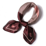 Korean Fold New Variety Square Silk Scarf Female Geometric Contrast Silk Scarf Professional Scarf Love Pattern