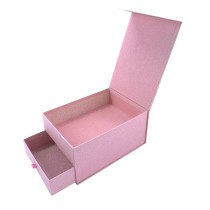 luxury pink glitter box with two layer drawer