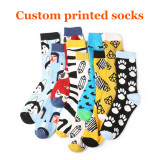 Private label Sports Men Socks Cotton Print Women Knit Socks Embroidered Thick Bamboo Work Custom Embroidered Cotton Socks