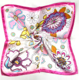 New 50*50 Elegant Spring Women Multifunction Hair Tie Headwear Design Retro Neckercief Printed Square Silk Scarf