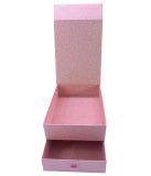 Pink glitter gift box with drawer