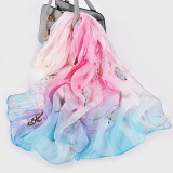 Silk Chiffon Scarf Ladies Long Large Size Shawls Fall Winter Women Neck Scarves Silk Organza Shawl
