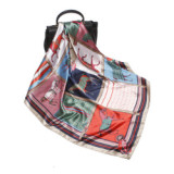 Large Hijab Fashion 90cmx90cm Square Shawls Head Printed Bag Silk Scarf For Ladies