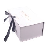White Custom Rose Golden Logo Ribbon Folding Gift Handbag Cross-body Pouch Box