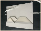 Free Risk Pure White Inside and Outside Paper Folding Luxury Silver Logo Wedding Dress Bridal Veil Boxes