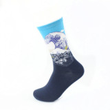 Custom High Quality Happy Style Retro Fashion 3D Art Oil Painting Cotton Men Funny Socks