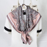 women 40 Colors Cashew Paisley Pattern Square 70*70cm Soft Silk Scarf  Luxury Floral Print Silk Scarf